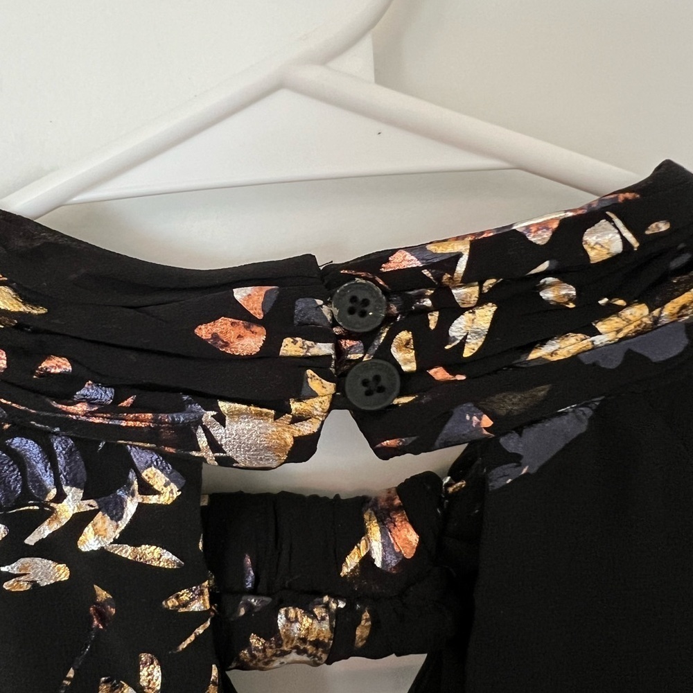 RACHEL Rachel Roy Black Floral Blouse - Picture 6 of 6